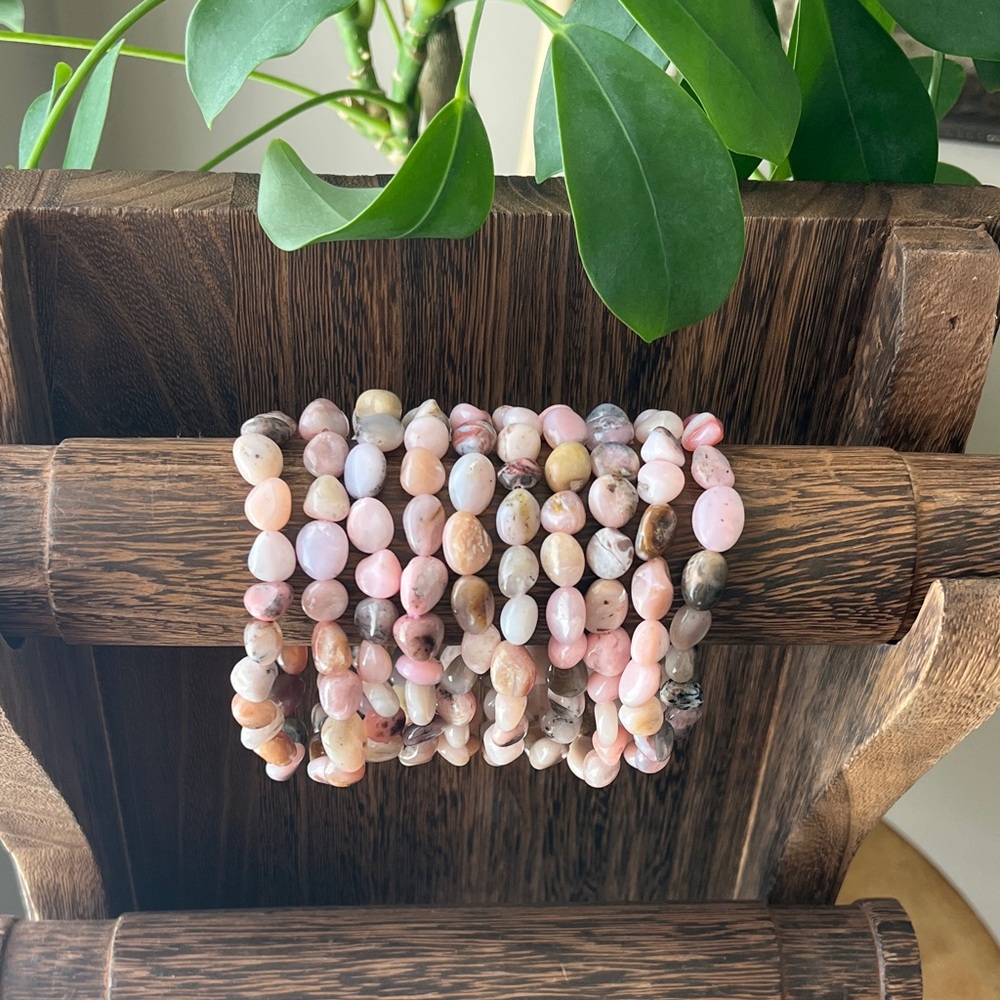 Pink opal tumble bracelet (one)